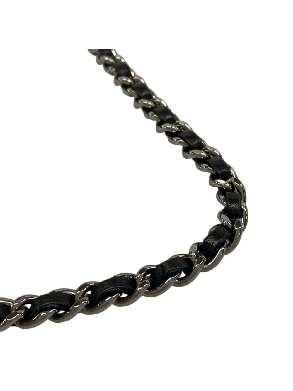 Chanel Handbag Black Silver Chain Handle Lambskin